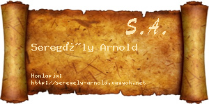 Seregély Arnold névjegykártya