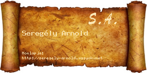 Seregély Arnold névjegykártya
