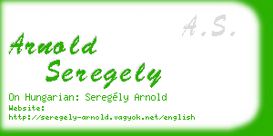 arnold seregely business card